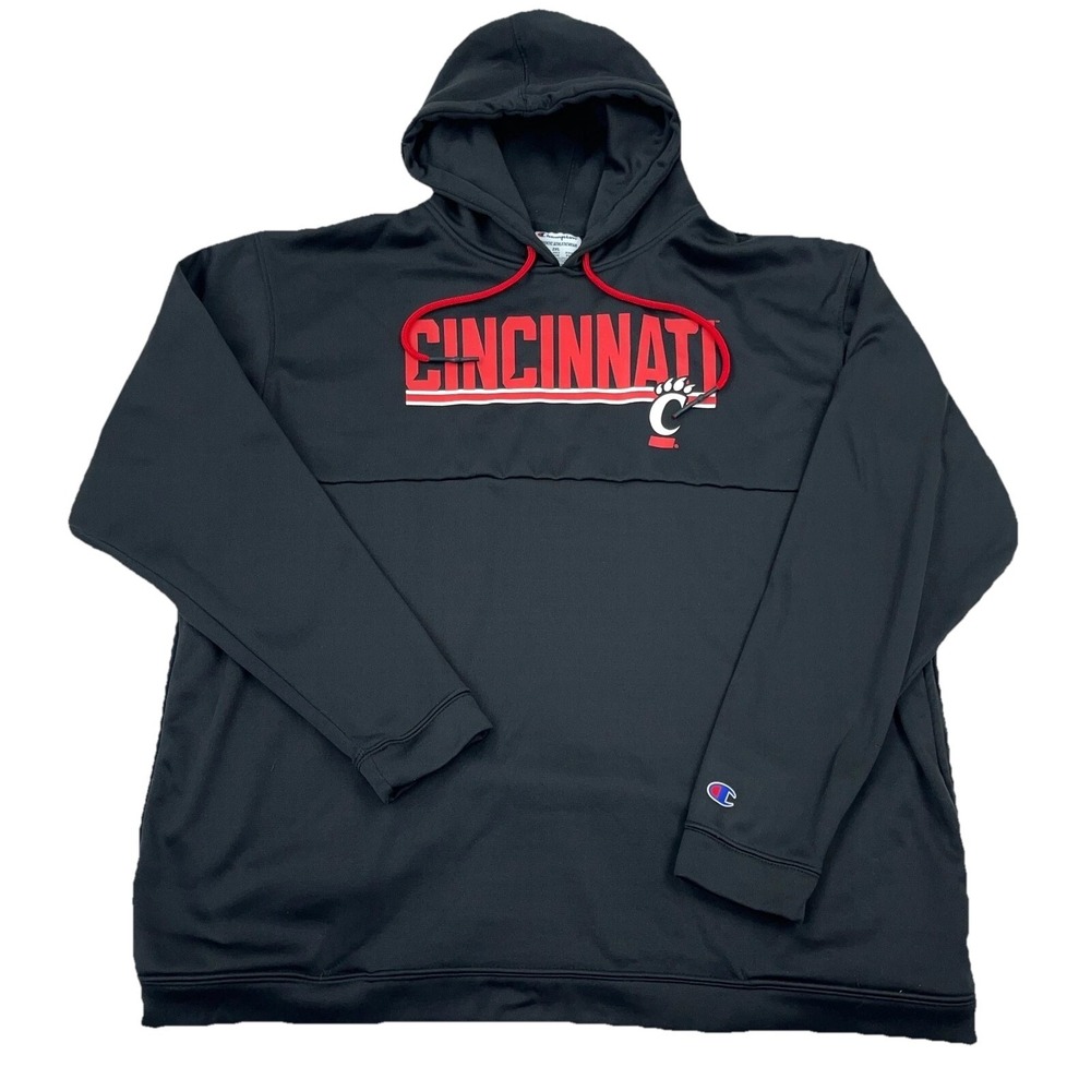 Cincinnati Bearcats Hoodie Men XXL Black Red Sweatshirt Champion Performance